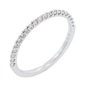 Λευκόχρυσο δαχτυλίδι μισόβερο 18 καράτια με διαμάντια  0.24ct. RL14949