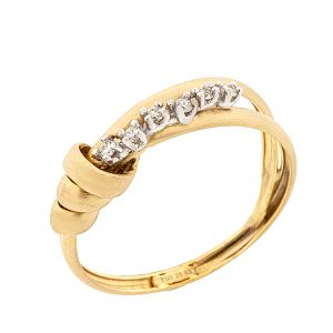 Χειροποίητο δαχτυλίδι χρυσό σε 18 καράτια με διαμάντια. RK08244